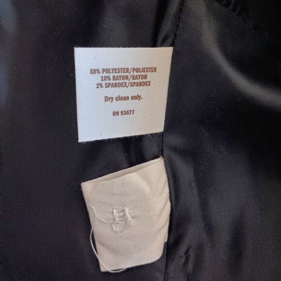 Decree Double Breasted Pea Coat Lined Hip Length Heather Charcoal Gray Peplum Lg - Picture 5 of 6